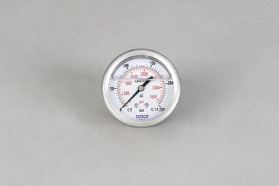Manometer 0 - 250 bar Ø 63 mm, horizontal, filled