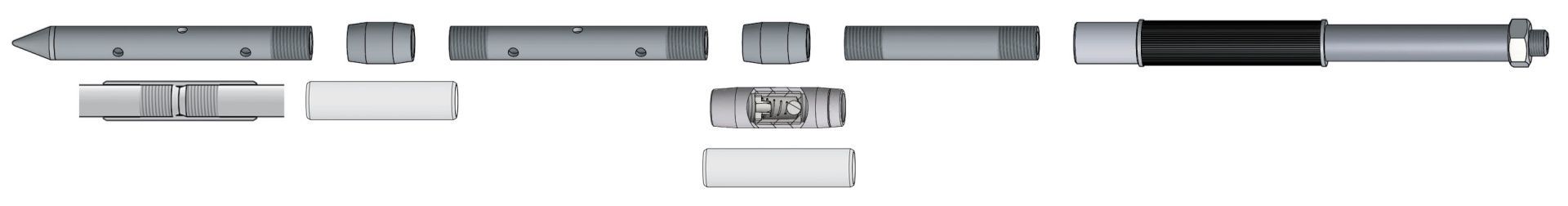 Rammverpresslanze mit seitlichen Austrittslöchern 